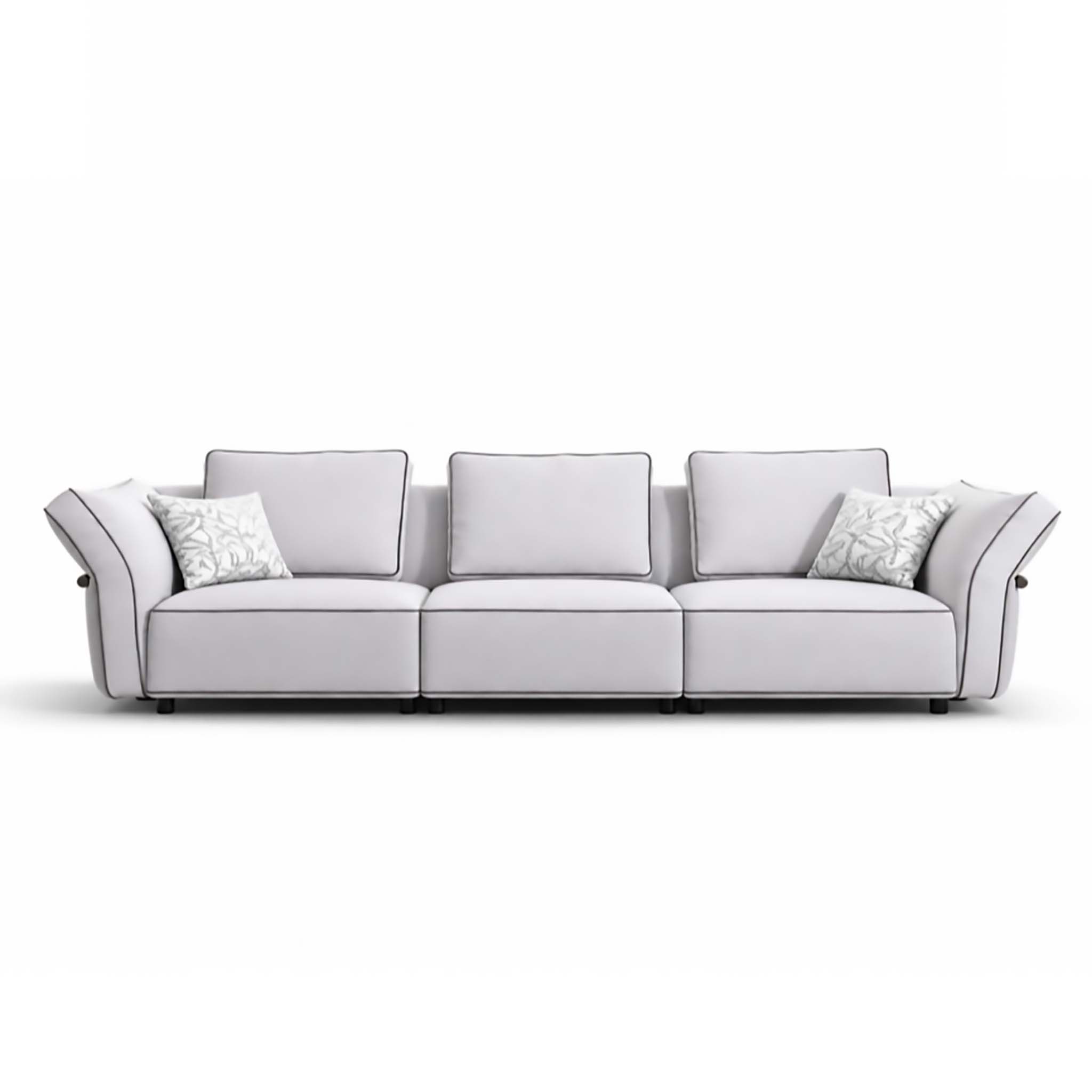 Italian Minimalist Modular Fabric Sofa with Contrast Piping - 图片 4