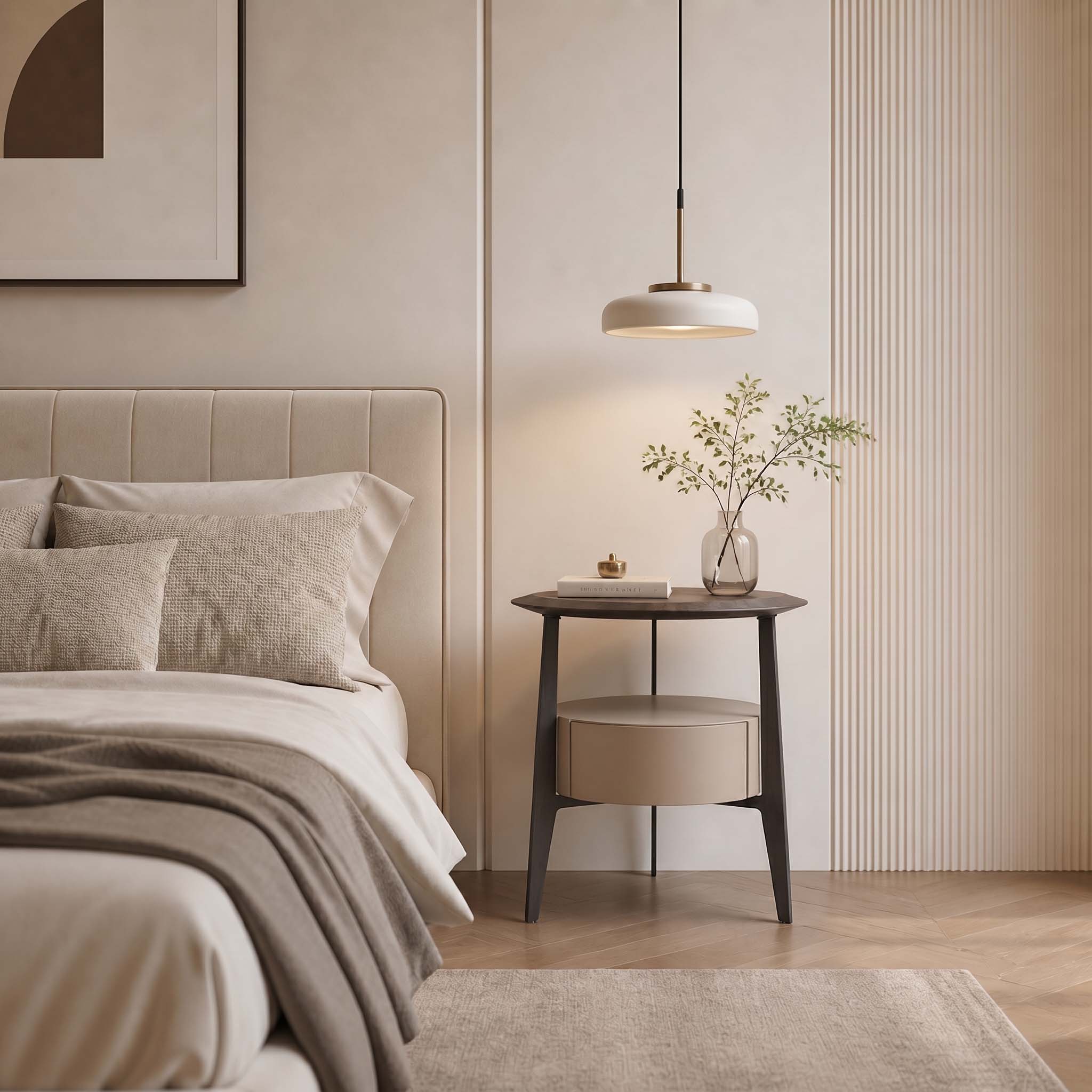 Minimalist Organic Shaped Nightstand For Bedroom