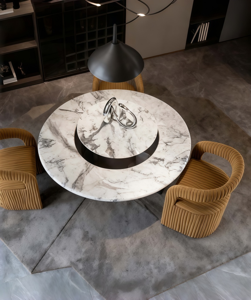 Modern Quilted Faux Leather Dining Chair with Integrated Metal Frame - 图片 3