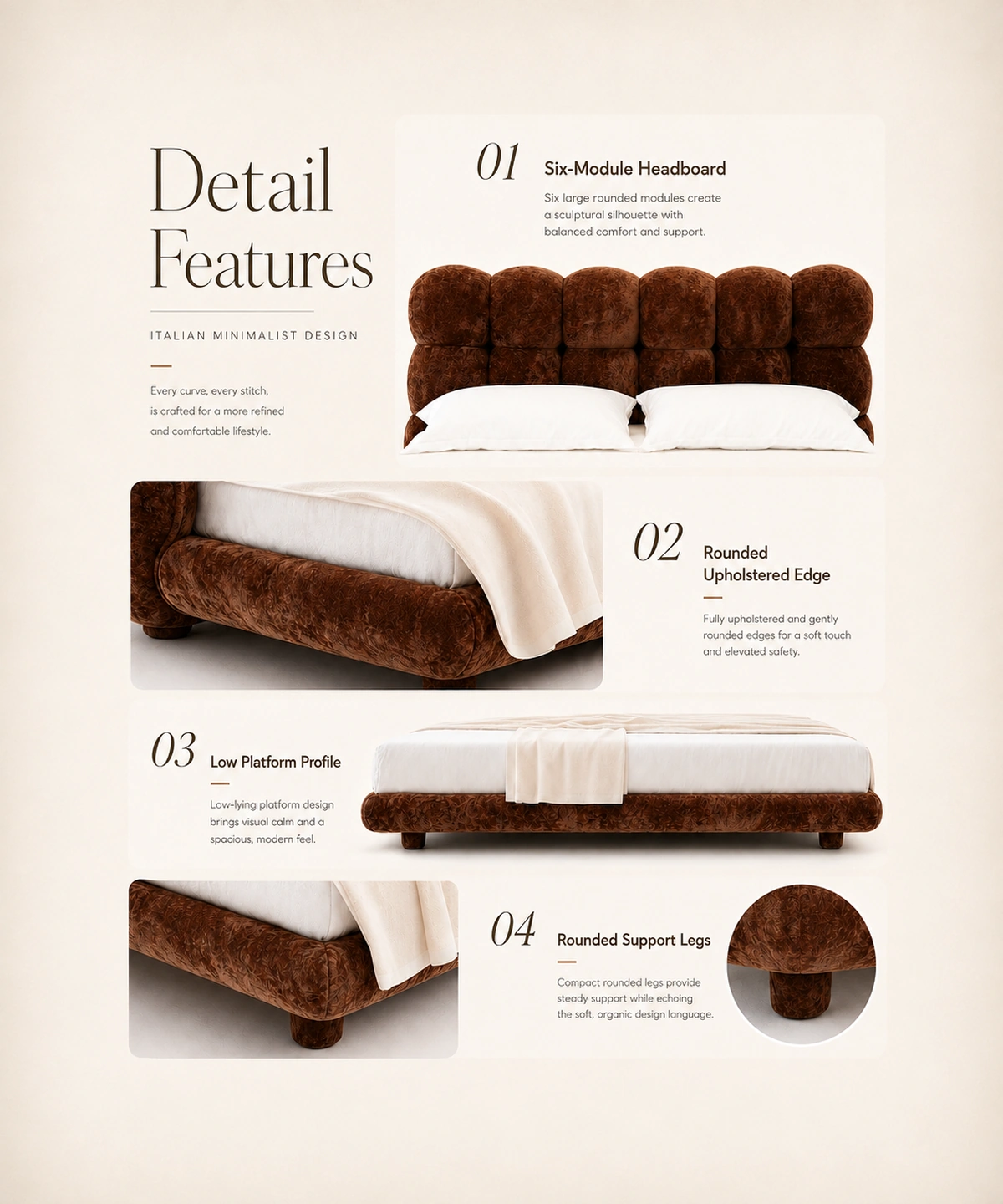 Clound Puff Modern Upholstered Bed - Image 3