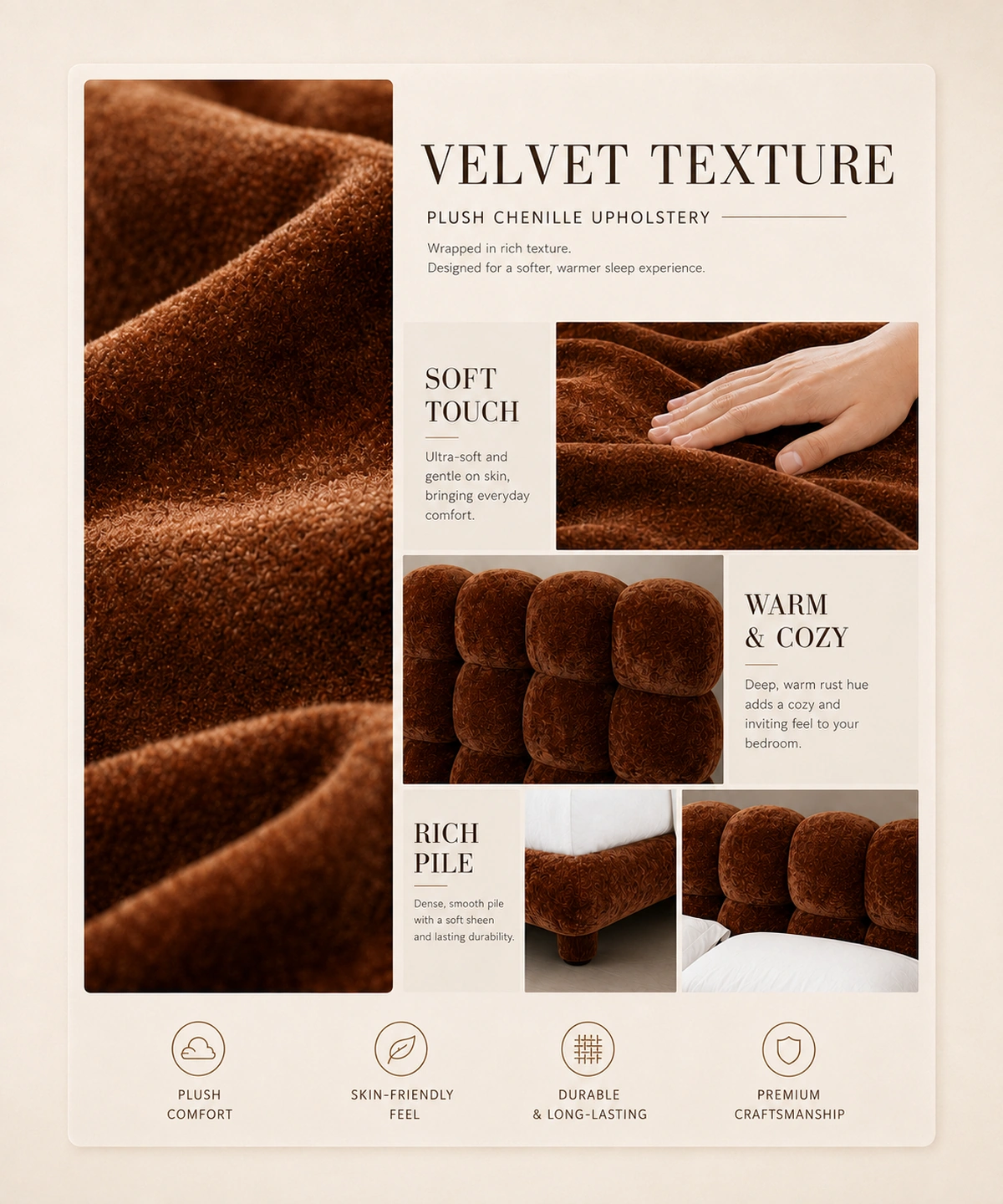 Clound Puff Modern Upholstered Bed - Image 6