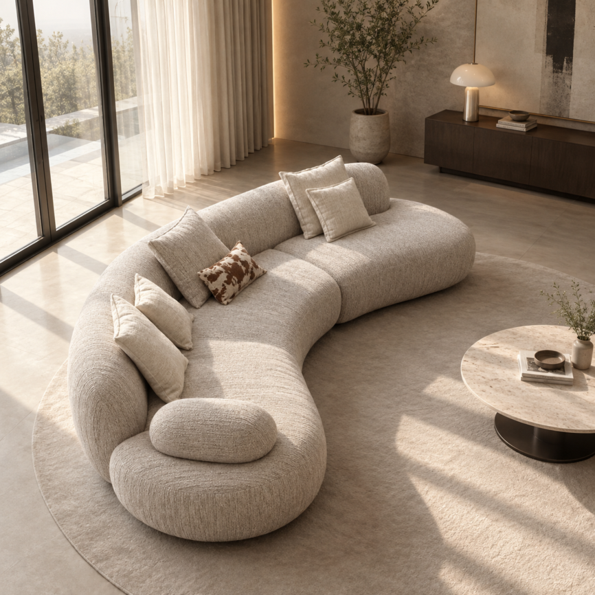 modern curved sectional sofa