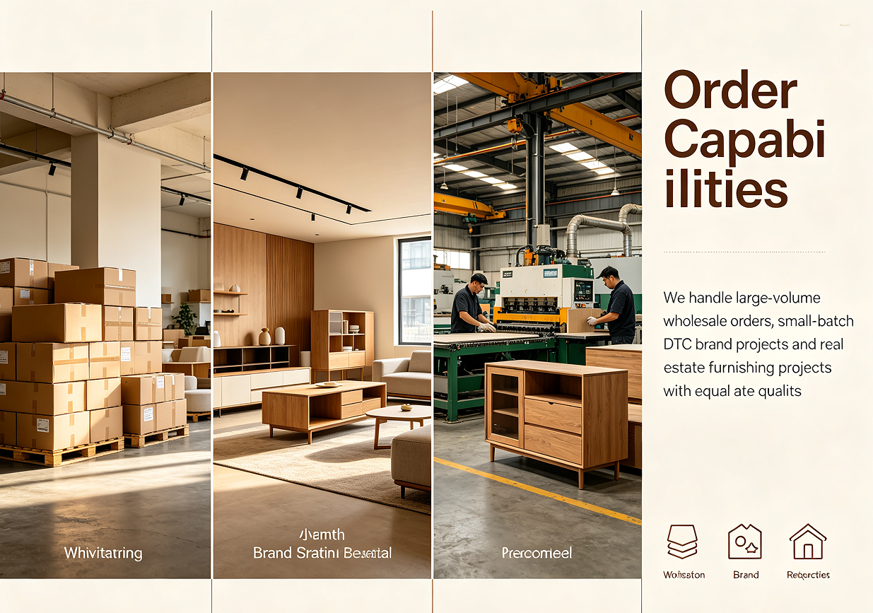Illustration of furniture packing, residential furnishings and manufacturing